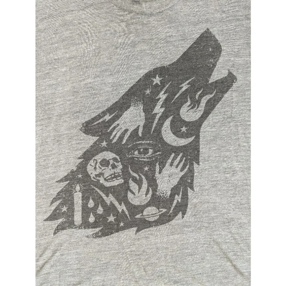 🌈BELLWOODS BREWERY | Women's Gray Wizard Wolf Graphic Short Sleeve Tee M - Picture 5 of 7